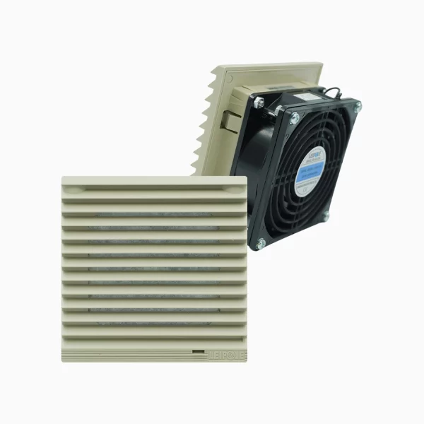 CONJUNTO VENTILADOR  90 x 90 mm + CELOSIA 7032 LEIPOLD