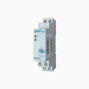 RELE TEMPORIZADOR ELECT. ON-DELAY, 230VAC 12-120 SEG. 5 AMP., CON INDICACION DE BOBINA Y CONTACTO