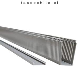 CANALETA 40 x 80 RANURADA GRIS