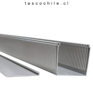 CANALETA 100 x 100 RANURADA GRIS