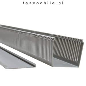 CANALETA 80 x 80 RANURADA GRIS