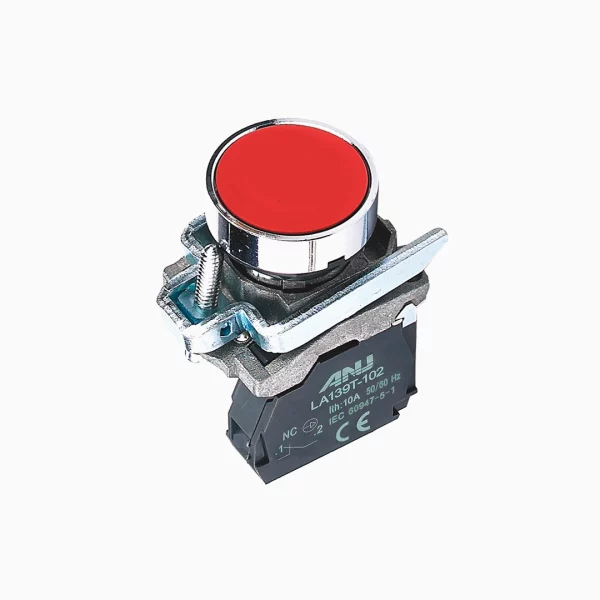 PULSADOR ROJO METALICO NC 22mm ANU