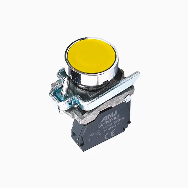 PULSADOR AMARILLO METALICO NO 22mm ANU