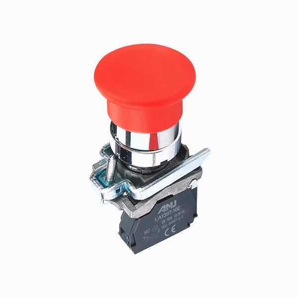PULSADOR TIPO HONGO METALICO ROJO NC 40 ANU