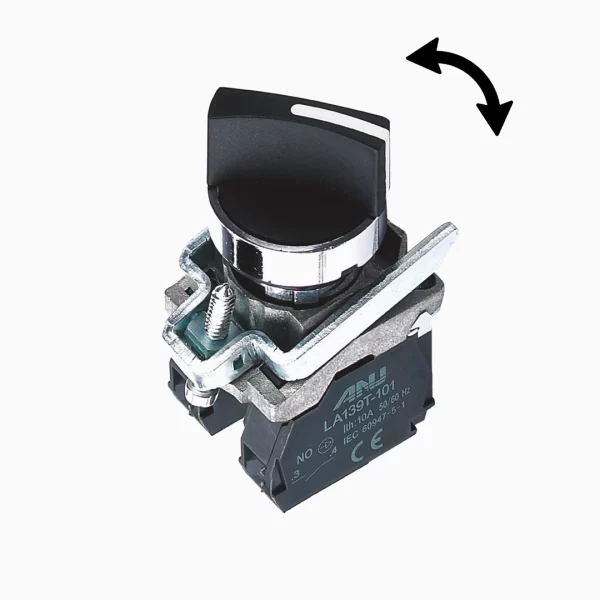 SELECTOR 2 POSICIONES METALICO MANETA CORTA CON RETORNO NO+NC ANU