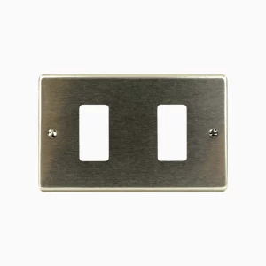 PLACA 2 PUESTO CON TORNILLO ALUMINIO ANODIZADO