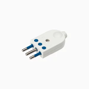 ENCHUFE MACHO DOM. 2P+T 10A BLANCO