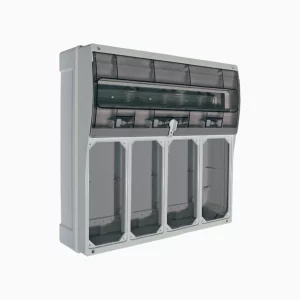 CUADRO VENTANA TRANSPARENTE 4 BASES CON ENCLAVAMIENTO IP66 - PALAZZOLI