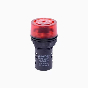 BOCINA COMPACTA, LUZ/SONIDO INTERMITENTE 22MM, 220VAC, ROJO