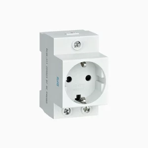 ENCHUFE HEMBRA 2P, 16AMP, TIPO SCHUKO, A RIEL DIN